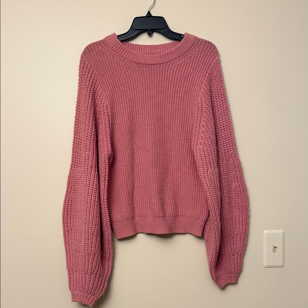 STAUD Dusty Rose Crew Neck Sweater
